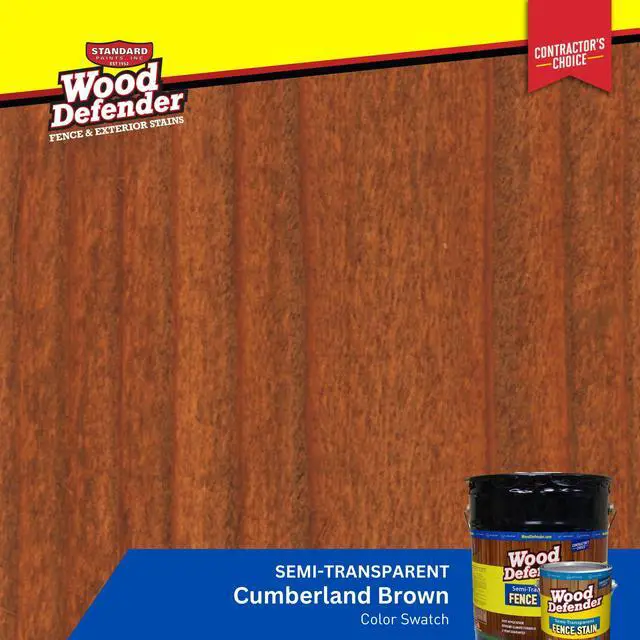Alt view image 2 of 6 - Semi-Transparent Fence Stain and Seal Cumberland Brown 5-Gallon | Oil-Based Exterior Fence Coating| Long-Lasting Color Protection for Wood Fences