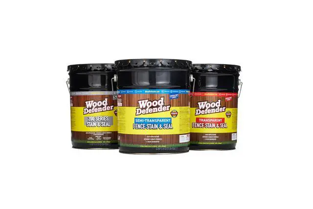 Alt view image 6 of 6 - Semi-Transparent Fence Stain and Seal Cumberland Brown 5-Gallon | Oil-Based Exterior Fence Coating| Long-Lasting Color Protection for Wood Fences