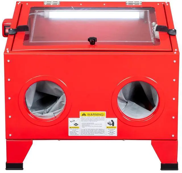 Main image of 25 Gallon Sandblasting Cabinet | 40-80 PSI, Blasting Gun & 4 Nozzle, Heavy Duty Steel Bench Top, For Stain, Removal, Paint