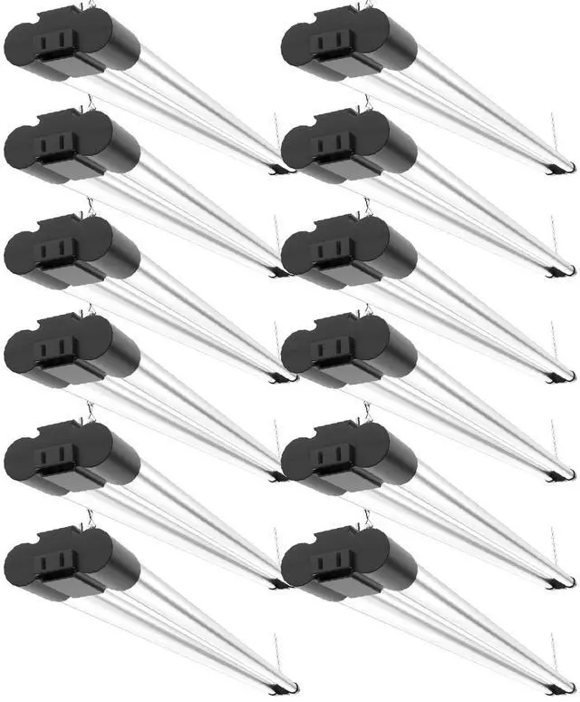 Main image of Sunco 12 Pack LED Shop Lights for Workshop 4FT, Linkable Garage Lighting, 4500 LM, 40W (150W Equivalent), 5000K Daylight, Surface + Suspension Mount, 48 Inch Integrated Fixture, Black