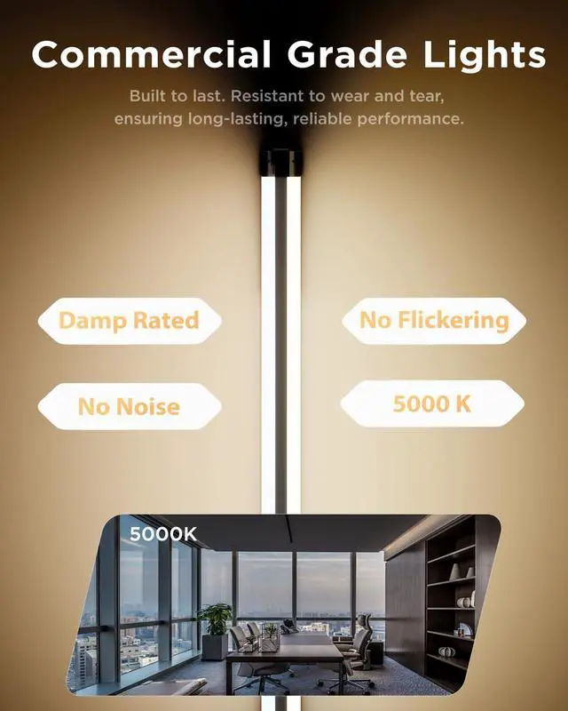 Alt view image 5 of 6 - Sunco 12 Pack LED Shop Lights for Workshop 4FT, Linkable Garage Lighting, 4500 LM, 40W (150W Equivalent), 5000K Daylight, Surface + Suspension Mount, 48 Inch Integrated Fixture, Black