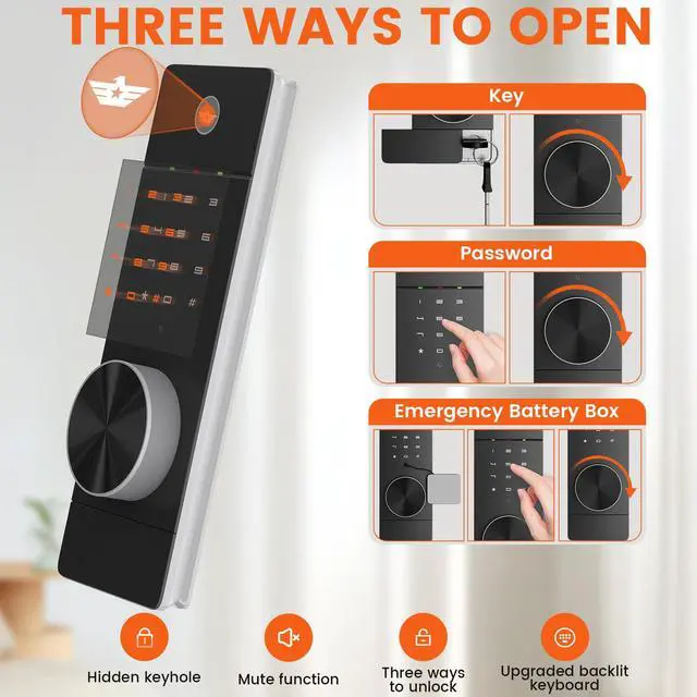 Alt view image 6 of 6 - 53.15" Wall Safe Between the Studs, Digital Hidden In Wall Gun Safe with Gun Rack & Adjustable Shelves, Wall Safes Between the Studs Fireproof with Dual Alarm System & Mute Mode(Black)