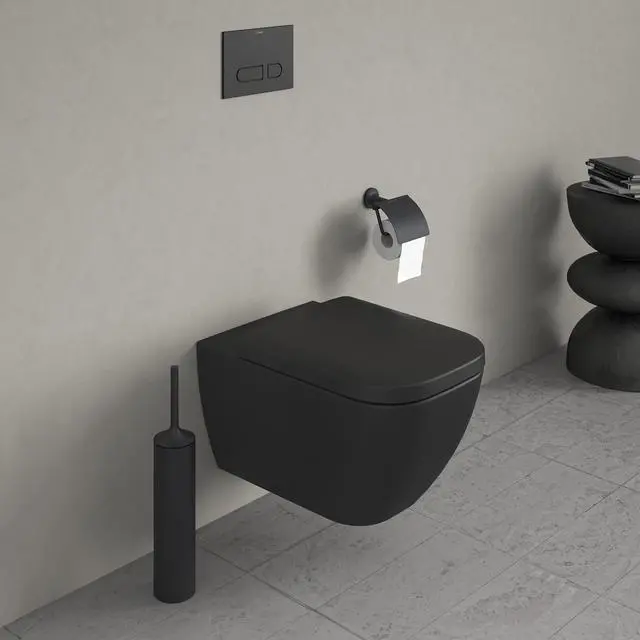 Alt view image 4 of 6 - 0064591300 Happy D.2 Elongated Closed-Front Toilet Seat with Soft Close and Quick Release - Anthracite Matte