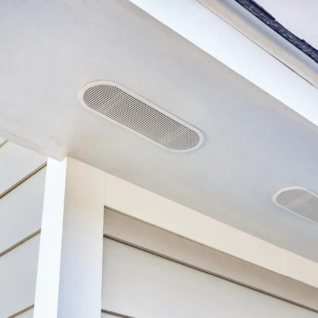 Alt view image 2 of 3 - GAF - 4" x 12" Oval White Resin Soffit Vent - EAP412W - Built-in Screen, UV-Resistant, Snap-in Under Eave Vent, Easy Install, Weather-Resistant, Enhances Airflow, 22 Sq. in. NFA - 36 Pack