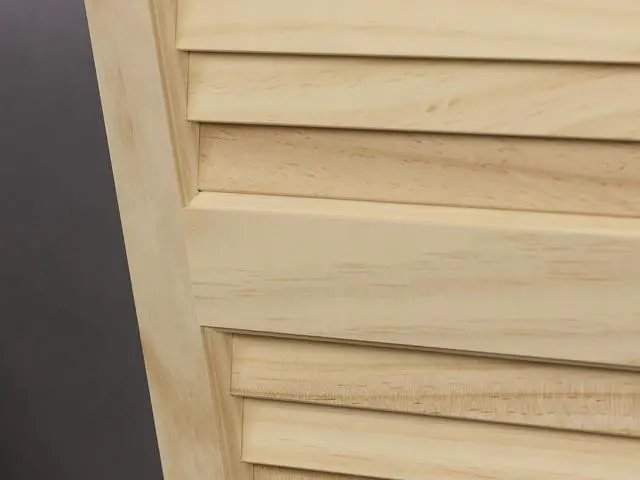 Alt view image 3 of 6 - SHL51 Exterior Solid Wood Louvered Window Shutters, 15" x 51", Unfinished Pine