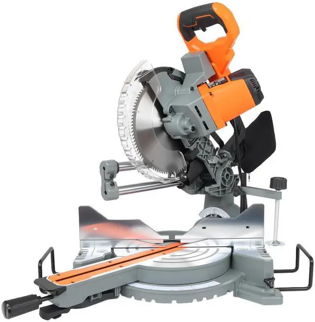 Main image of 10-Inch Double Bevel Sliding Compound Miter Saw with 100-Tooth Blade and LED Light | Heavy-Duty 15-Amp Corded Miter Saw for Precision Woodworking & DIY Projects