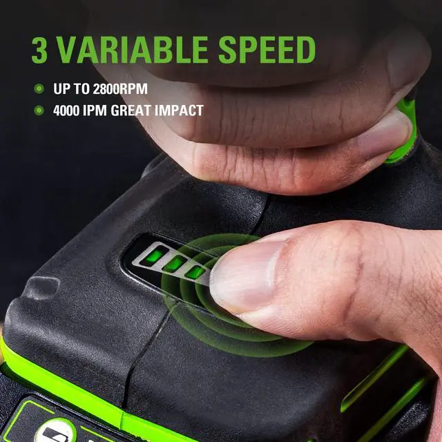 Alt view image 5 of 6 - 24V Brushless 1/2" Cordless Impact Wrench (3 Speed / 300 ft.-lbs. / LED Light), 4.0Ah Battery and Compact Charger Included