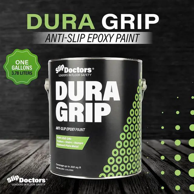 Alt view image 2 of 6 - Dura Grip Amber Clear Anti-Slip Paint for Concrete, Wood, Tile and Metal Non-Skid Coating for Floor, Decking and Ramps Non-Slip Epoxy Paint (Gallon)