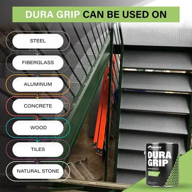 Alt view image 3 of 6 - Dura Grip Amber Clear Anti-Slip Paint for Concrete, Wood, Tile and Metal Non-Skid Coating for Floor, Decking and Ramps Non-Slip Epoxy Paint (Gallon)