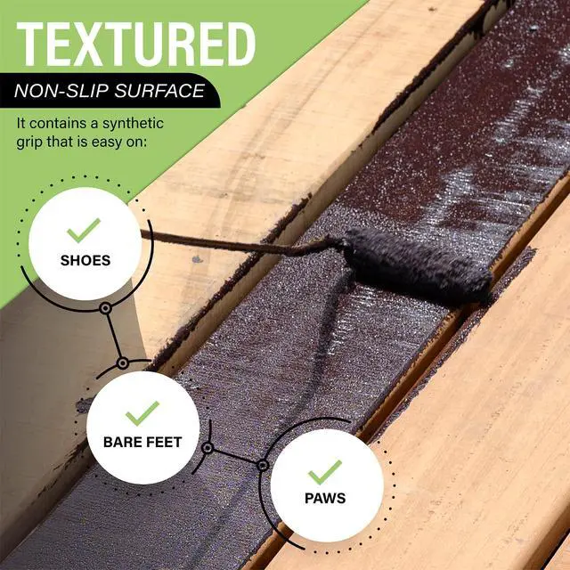 Alt view image 5 of 6 - Dura Grip Amber Clear Anti-Slip Paint for Concrete, Wood, Tile and Metal Non-Skid Coating for Floor, Decking and Ramps Non-Slip Epoxy Paint (Gallon)