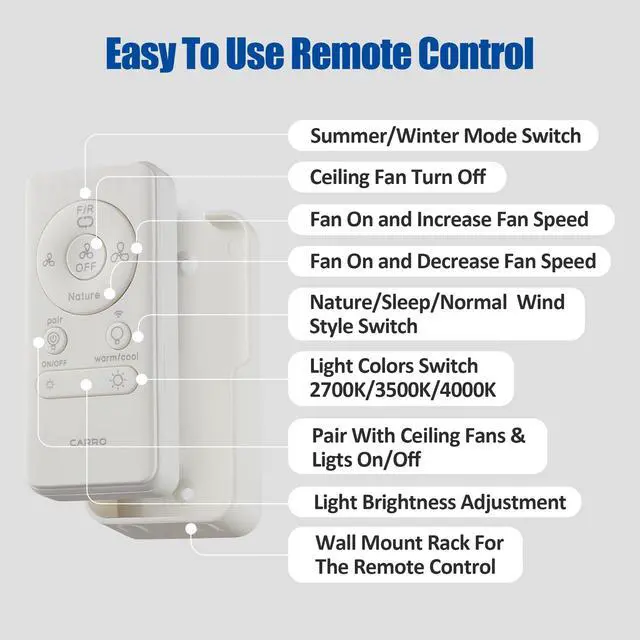 Alt view image 6 of 6 - 48" Low Profile Ceiling Fan with Dimmable LED Light, Modern Ceiling Fan with reversible DC motor, Controlled by APP, Remote, Google Home, Alexa and Siri Shortcut, Black