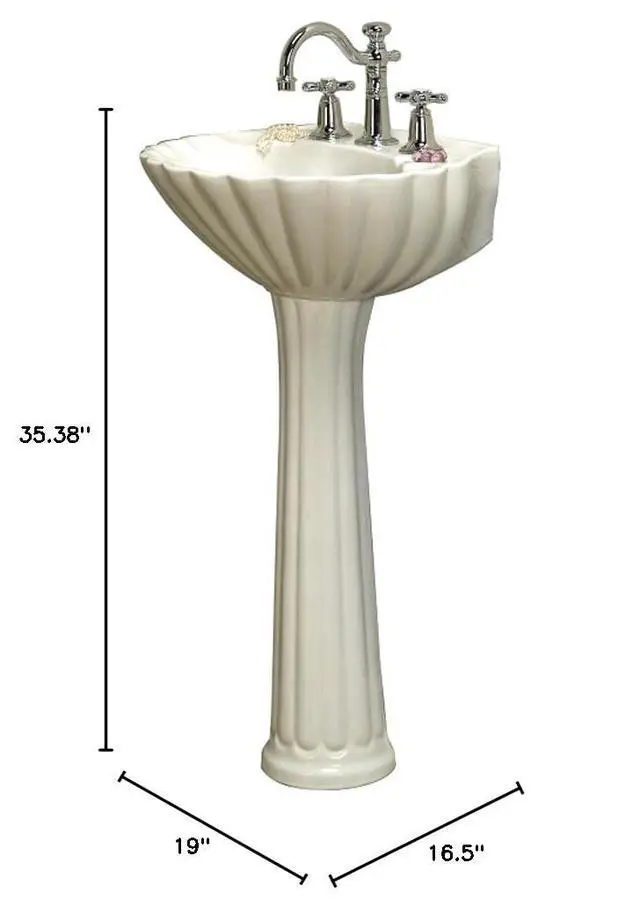Alt view image 4 of 4 - Bali Pedestal Lavatory 4" Centerset