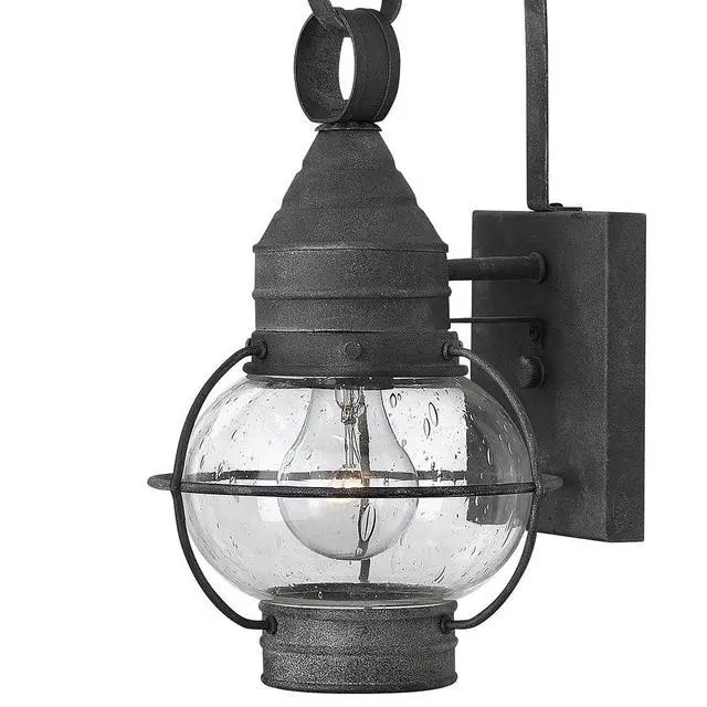 Alt view image 2 of 6 - Cape Cod 2206DZ Medium Outdoor Wall Mount Onion Lantern, Clear Seedy Glass, Wet Rated, Aged Zinc