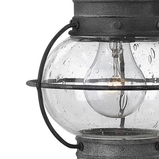 Alt view image 4 of 6 - Cape Cod 2206DZ Medium Outdoor Wall Mount Onion Lantern, Clear Seedy Glass, Wet Rated, Aged Zinc
