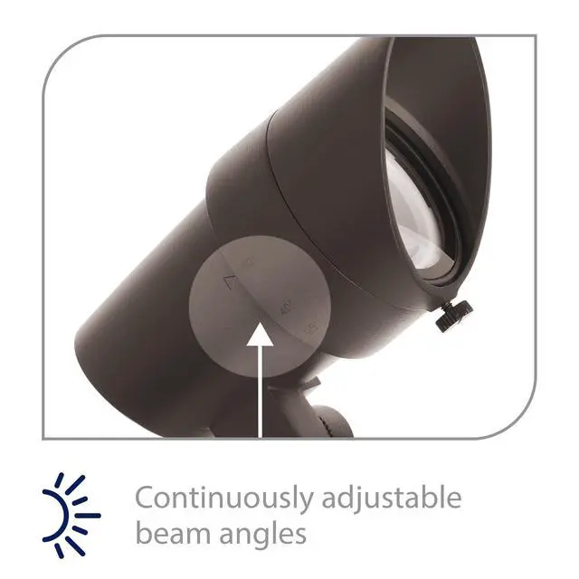 Alt view image 4 of 6 - WAC Landscape Lighting, LED 12V Small Size Accent Light with Adjustable Beam Angle and Integral Brightness Control 50-420 Lumens 3000K Warm White Built-in LED in Solid Brass Coated with Bronze