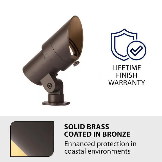 Alt view image 5 of 6 - WAC Landscape Lighting, LED 12V Small Size Accent Light with Adjustable Beam Angle and Integral Brightness Control 50-420 Lumens 3000K Warm White Built-in LED in Solid Brass Coated with Bronze