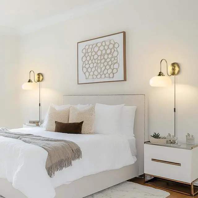Alt view image 6 of 6 - Lighting Small Yellow Glass Wall Sconces Plug in Goose Neck Wall Light Vintage Brass Gold Wall Sconces Set of Two Mid Century Wall Lighting for Bathroom Stairway