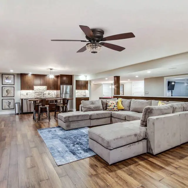 Alt view image 2 of 6 - Ceiling Fans with Lights and Remote Low Profile Ceiling Fan with Light Flush Mount for Bedroom, 48 Inch, New Bronze