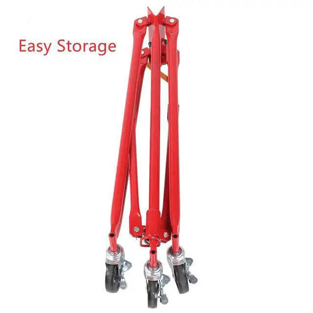 Alt view image 2 of 6 - 16ft Drywall Panel Hoist with Lockable Wheels Drywall Rolling Lifter with Jack Caster Construction, Red, Red
