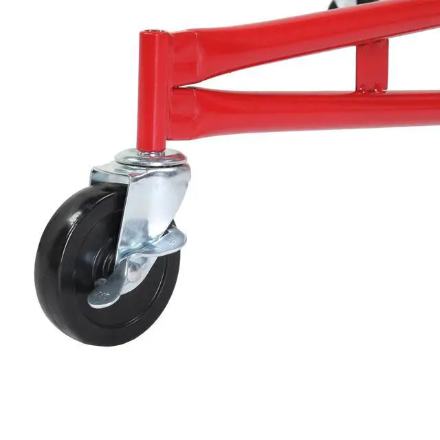Alt view image 3 of 6 - 16ft Drywall Panel Hoist with Lockable Wheels Drywall Rolling Lifter with Jack Caster Construction, Red, Red