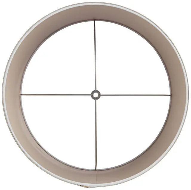 Alt view image 5 of 6 - Set of 2 Taupe Natural Linen Large Drum Lamp Shade (Pre-Assembled) s 15" Top x 16" Bottom x 11" High (Spider) Replacement with Harp
