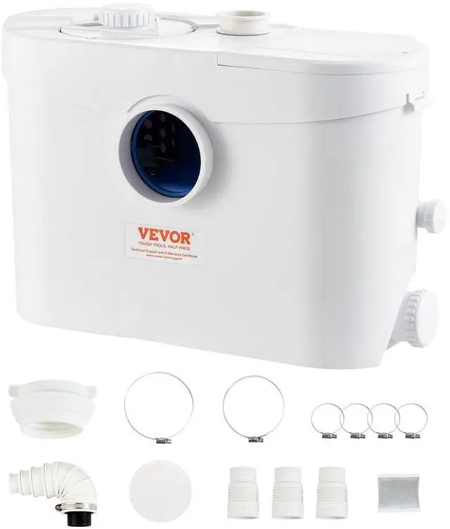 Main image of 700W Macerator Pump, 9600 L/h Flow, 32.8 ft/10 m Head, Macerator Sewerage Sump Pump with 3 Water Inlets for Toilet, Basement, Kitchen, Sink, Shower, Bathtub Waste Water Disposal Upflush Machine