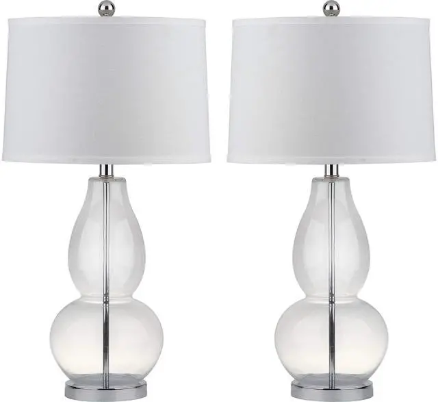 Main image of Lighting Collection Mercurio Crackle Glass Double Gourd 29-inch Bedroom Living Room Home Office Desk Nightstand Table Lamp Set of 2 (LED Bulbs Included)
