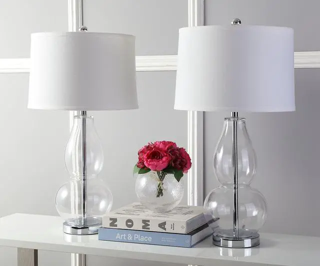 Alt view image 4 of 6 - Lighting Collection Mercurio Crackle Glass Double Gourd 29-inch Bedroom Living Room Home Office Desk Nightstand Table Lamp Set of 2 (LED Bulbs Included)