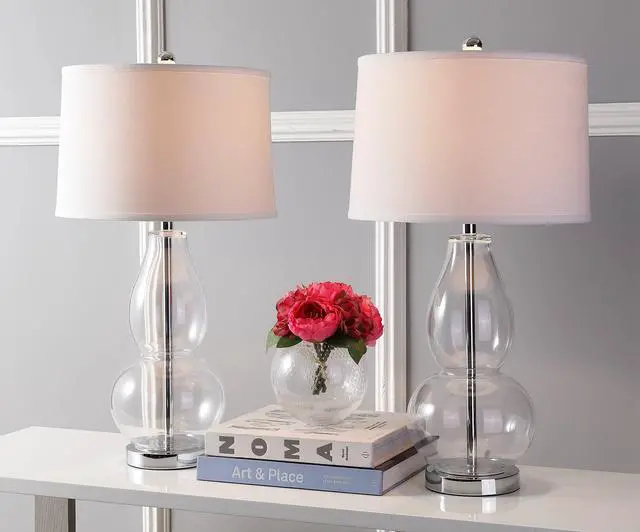 Alt view image 6 of 6 - Lighting Collection Mercurio Crackle Glass Double Gourd 29-inch Bedroom Living Room Home Office Desk Nightstand Table Lamp Set of 2 (LED Bulbs Included)