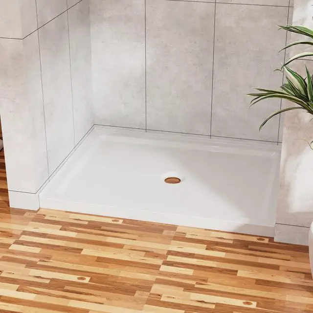 Alt view image 5 of 6 - 32 "x48" Shower Base - Durable, non-slip, ABS material, quick installation, universal bathroom design, enhance the bathing experience No Drain Set. (White, 32" x 48")