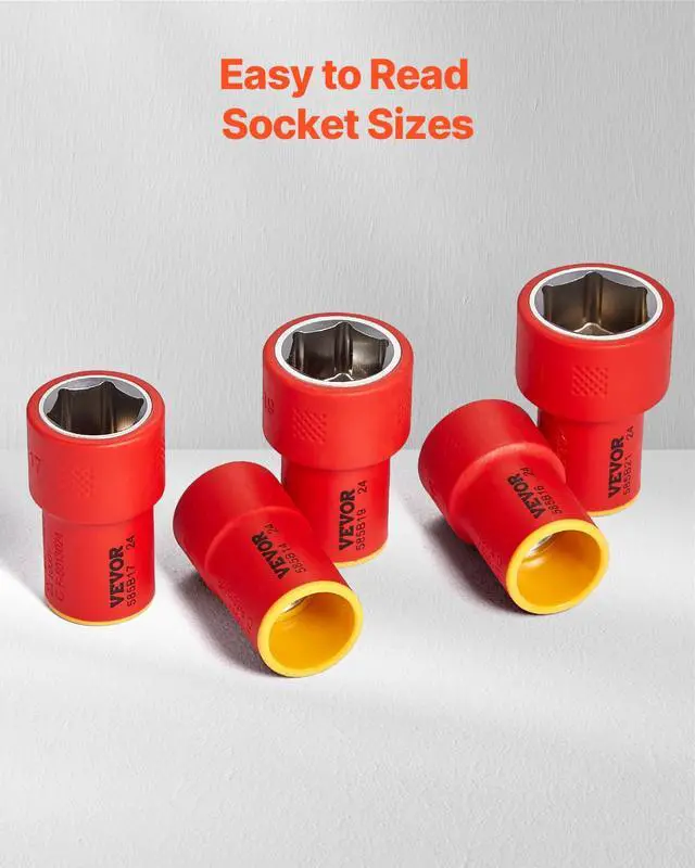 Alt view image 5 of 6 - Insulated Socket Set, 16-Piece Insulated Wrench Tool Set, 1000V Insulated Socket Tool, with Insulated Sockets, Insulated T-Handle Wrench, Drive Rachet, Extensions, for Electricians Home Repair