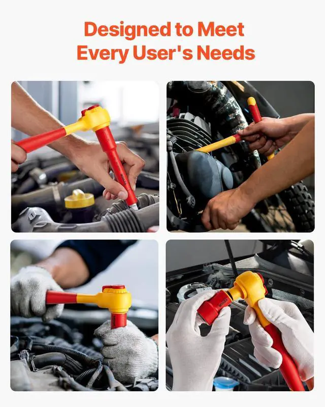 Alt view image 6 of 6 - Insulated Socket Set, 16-Piece Insulated Wrench Tool Set, 1000V Insulated Socket Tool, with Insulated Sockets, Insulated T-Handle Wrench, Drive Rachet, Extensions, for Electricians Home Repair