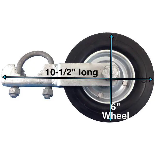 Alt view image 3 of 5 - Gate Helper Wheel for Supporting Gates with 1-3/8" Thru 1-7/8" Gate Frames - Gate Helper Wheel to Prevent Gate from Dragging - Gate Support Wheel - CASE Qty 8
