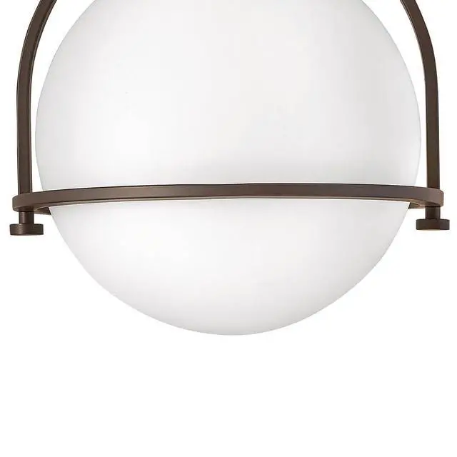 Alt view image 5 of 6 - Somerset 3403KZ Small Semi-Flush Mount Ceiling Light, Etched Opal Globe, Vintage Chic, Buckeye Bronze