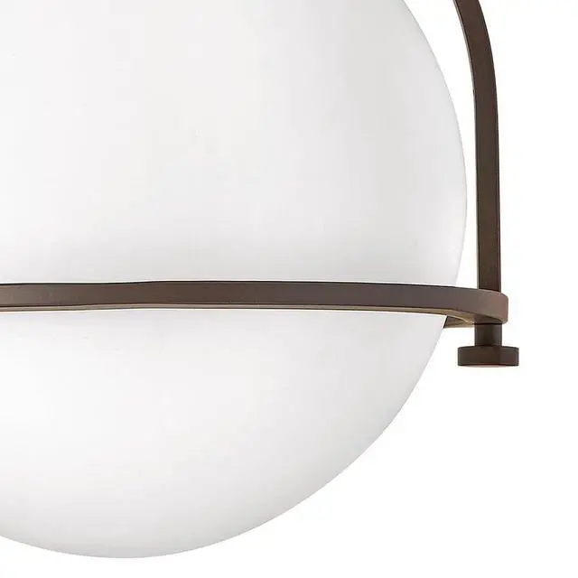 Alt view image 6 of 6 - Somerset 3403KZ Small Semi-Flush Mount Ceiling Light, Etched Opal Globe, Vintage Chic, Buckeye Bronze