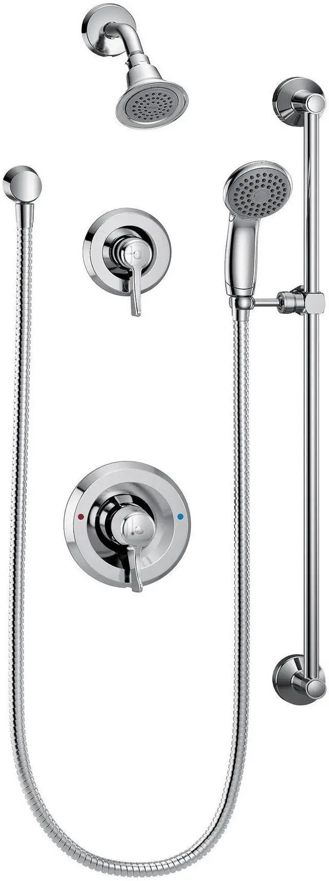 Main image of T8342EP15 Commercial Posi-Temp Pressure Balancing Eco-Performance Shower and Handshower Trim, Valve Required,s, Chrome