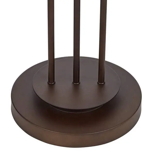 Alt view image 5 of 6 - Marlowe Industrial Rustic Farmhouse Floor Lamp Standing 60 1/2" Tall Bronze Woven Iron Metal Burlap Fabric Double Drum Shade for Living Room Reading Bedroom Office House Home