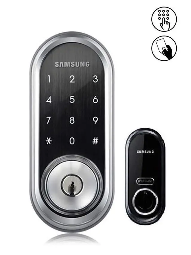 Alt view image 2 of 6 - SHP-DS510MK Digital Door Lock SHP-DS510 Black Keyless Electronic Deadbolt + Emergency Keys FIT Most Doors