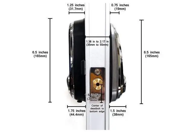 Alt view image 3 of 6 - SHP-DS510MK Digital Door Lock SHP-DS510 Black Keyless Electronic Deadbolt + Emergency Keys FIT Most Doors