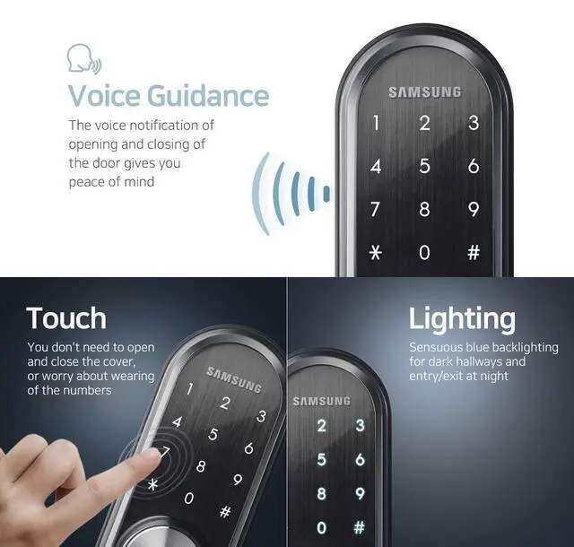 Alt view image 6 of 6 - SHP-DS510MK Digital Door Lock SHP-DS510 Black Keyless Electronic Deadbolt + Emergency Keys FIT Most Doors