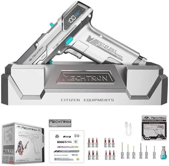 Main image of 8V 2-Speed Mecha Hammer Drill, Ergonomic Handheld USB-C Gift (G007S-PRO) | Ergonomic streamlined mecha handle, aluminum dual-speed, 2000mAh USB-C fast charge, lightweight power drill gift for men