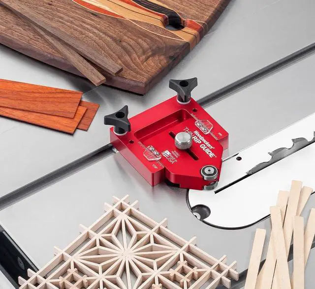 Main image of ThinRip Guide, Thin Rip Jig for Quickly Cutting Safe Accurate + Repeatable Narrow Strips, Inch & Metric Scales, Table Saw Accessory, USA Made - TRG