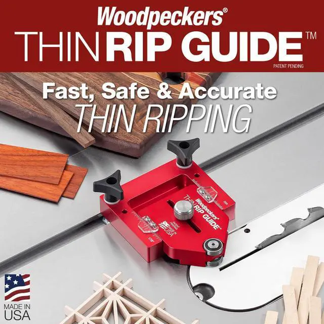 Alt view image 2 of 6 - ThinRip Guide, Thin Rip Jig for Quickly Cutting Safe Accurate + Repeatable Narrow Strips, Inch & Metric Scales, Table Saw Accessory, USA Made - TRG