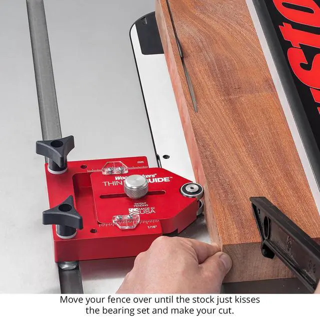Alt view image 5 of 6 - ThinRip Guide, Thin Rip Jig for Quickly Cutting Safe Accurate + Repeatable Narrow Strips, Inch & Metric Scales, Table Saw Accessory, USA Made - TRG
