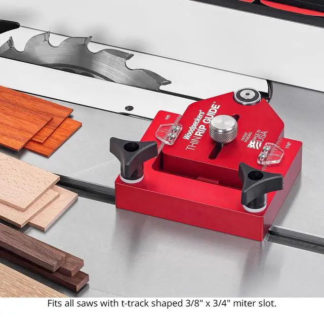 Alt view image 6 of 6 - ThinRip Guide, Thin Rip Jig for Quickly Cutting Safe Accurate + Repeatable Narrow Strips, Inch & Metric Scales, Table Saw Accessory, USA Made - TRG