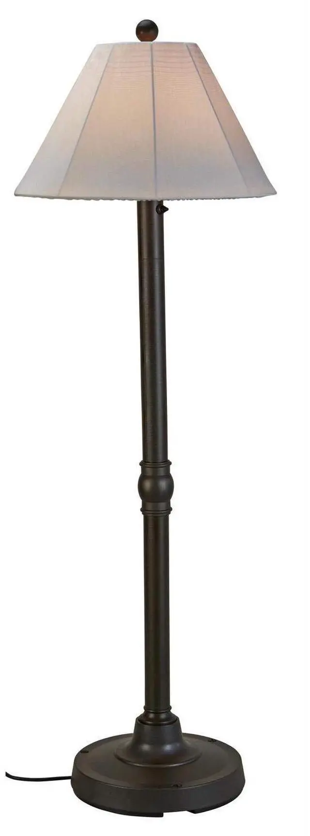 Main image of 56097 Malibu Outdoor Floor Lamp with Resin Body and Natural Canvas Sunbrella Shade Cover, 28" x 26" x 60"