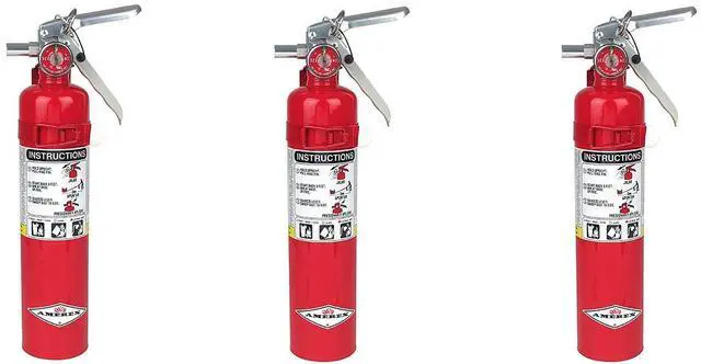 Main image of B417, 2.5lb ABC Dry Chemical Class A B C Fire Extinguisher, with Wall Bracket (3-Pack)