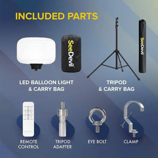 Alt view image 4 of 6 - SD-60W-KIT-G1 60 Watt Balloon Light Kit (w/LED Balloon Light Fixture, White Balloon Diffuser, 6.5ft Tripod, Carry Bags + Basic mounts)