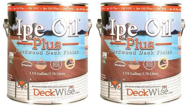 Main image of Ipe Oil Plus Hardwood Deck Semi-Transparent 100 VOC Natural Finish (Pack of 2, 1-Gallon Each)