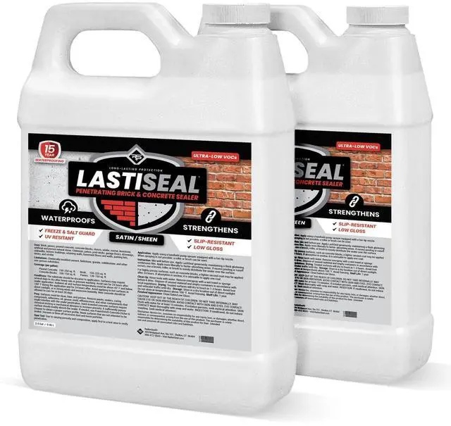 Main image of LastiSeal Brick & Concrete Sealer Satin (5-gal) - Water-Based Penetrating Sealer for Brick, Concrete, Stone, & Porous Masonry - 15-Year Waterproofing, Low Gloss Sheen